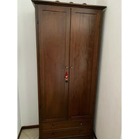 Armadio arte povera 2 ante legno tinta noce 87x40x192 - Mobili 2G