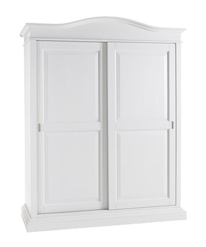 Armadio arte povera 2 ante scorrevoli legno bianco 183x67x222