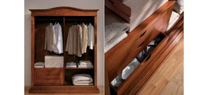 Armadio arte povera 2 ante scorrevoli legno bianco 183x67x222