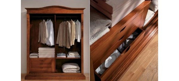 Armadio arte povera 2 ante scorrevoli legno bianco 183x67x222