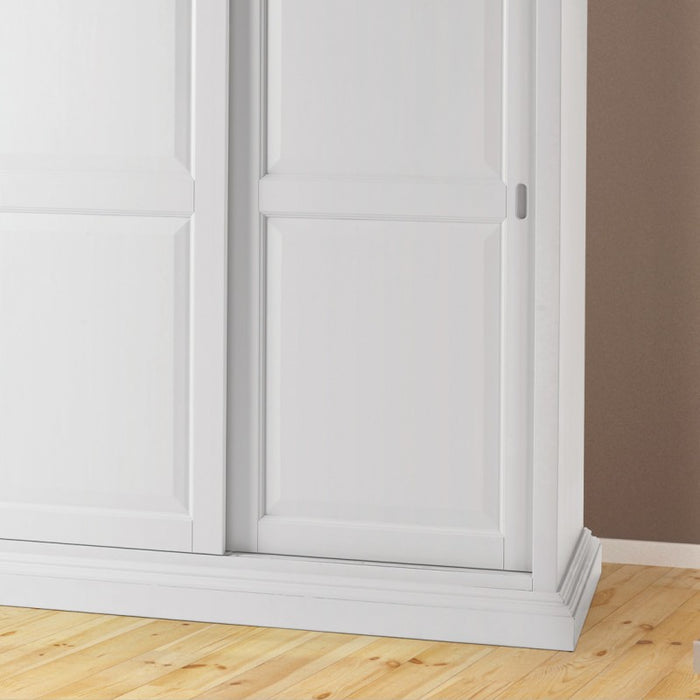 Armadio arte povera 2 ante scorrevoli legno bianco shabby 183x67x212