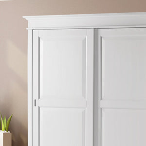 Armadio arte povera 2 ante scorrevoli legno bianco shabby 183x67x212