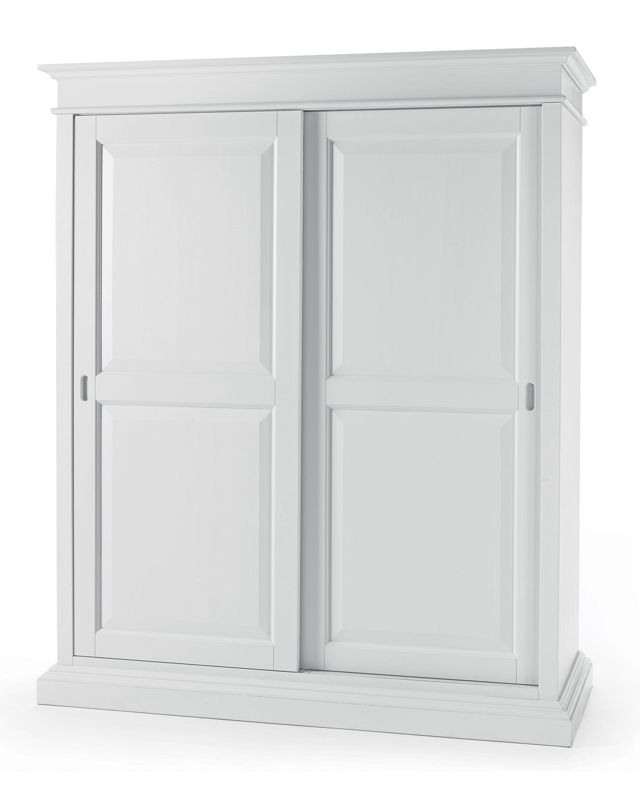 Armadio arte povera 2 ante scorrevoli legno bianco shabby 183x67x212