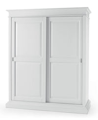 Armadio arte povera 2 ante scorrevoli legno bianco shabby 183x67x212