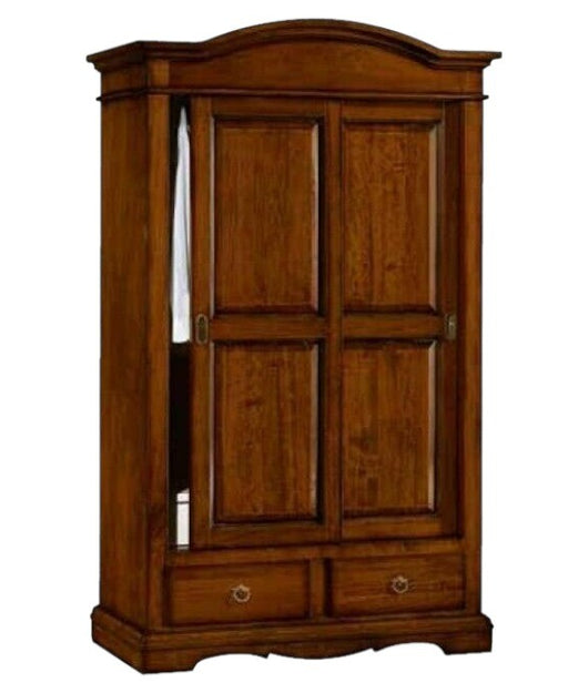 Armadio arte povera 2 ante scorrevoli legno tinta noce 122x60x200h (296) - Mobili 2G