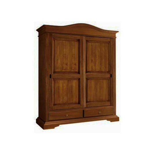 Armadio arte povera 2 ante scorrevoli legno tinta noce 180x67x225 (583) - Mobili 2G