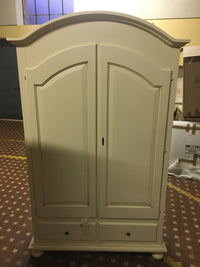 Armadio arte povera 2 ante shabby legno avorio patinato 125x61x200 - Mobili 2G