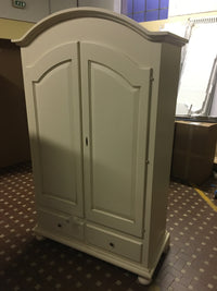 Armadio arte povera 2 ante shabby legno avorio patinato 125x61x200 - Mobili 2G