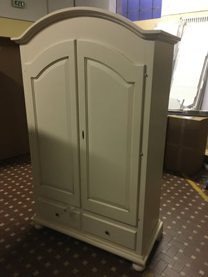Armadio arte povera 2 ante shabby legno avorio patinato 125x61x200 - Mobili 2G