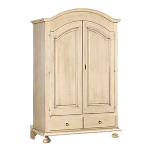 Armadio arte povera 2 ante shabby legno avorio patinato 125x61x200 - Mobili 2G