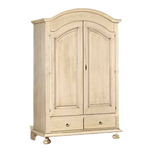 Armadio arte povera 2 ante shabby legno avorio patinato 125x61x200 - Mobili 2G
