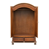 Armadio arte povera 2 porte gendarme in legno tinta noce 125x60x200