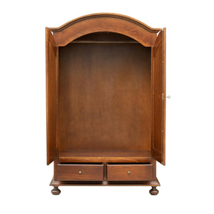 Armadio arte povera 2 porte gendarme in legno tinta noce 125x60x200