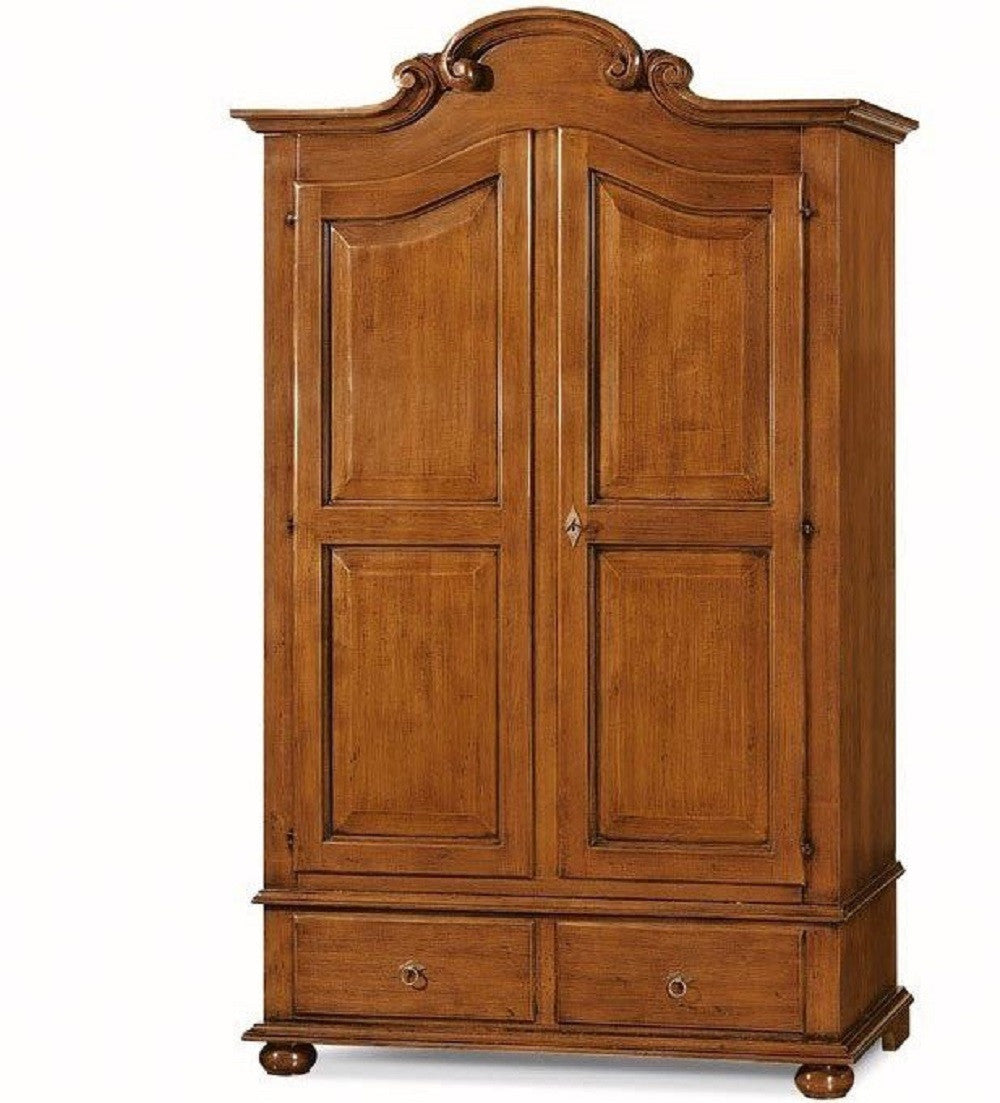 Armadio arte povera 2 porte in legno tinta noce 122x60x204 (1204) - Mobili 2G