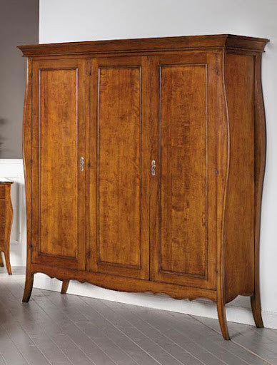 Armadio arte povera 3 ante in legno tinta noce 182x64x212 (492) - Mobili 2G