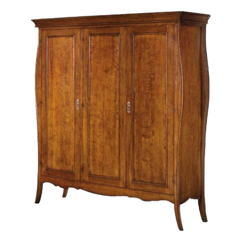 Armadio arte povera 3 ante in legno tinta noce 182x64x212 (492) - Mobili 2G