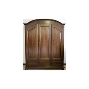 Armadio arte povera 3 porte 3 cassetti sagomato tinta noce 181x61x224 - Mobili 2G