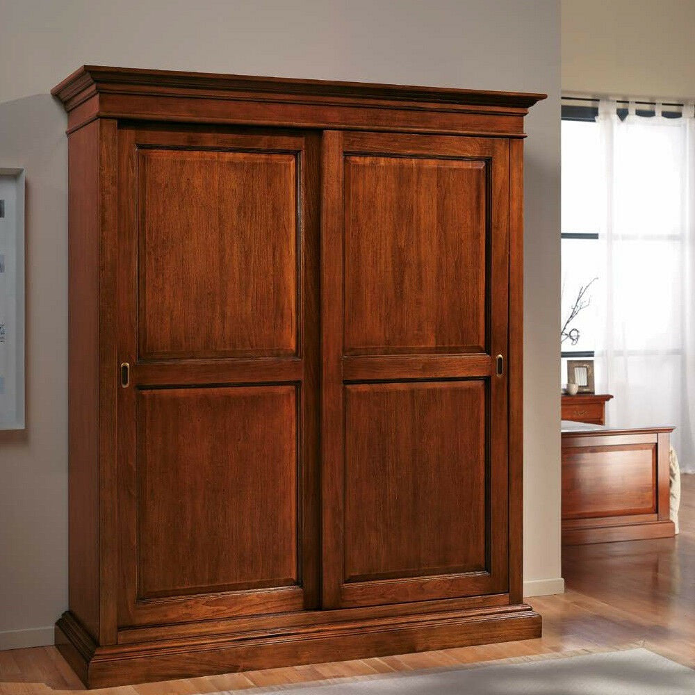 Armadio arte povera in legno 2 ante scorrevoli cappello dritto 183x67x214