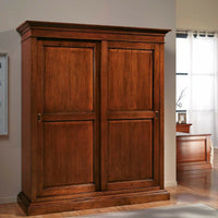 Armadio arte povera in legno 2 ante scorrevoli cappello dritto 183x67x214