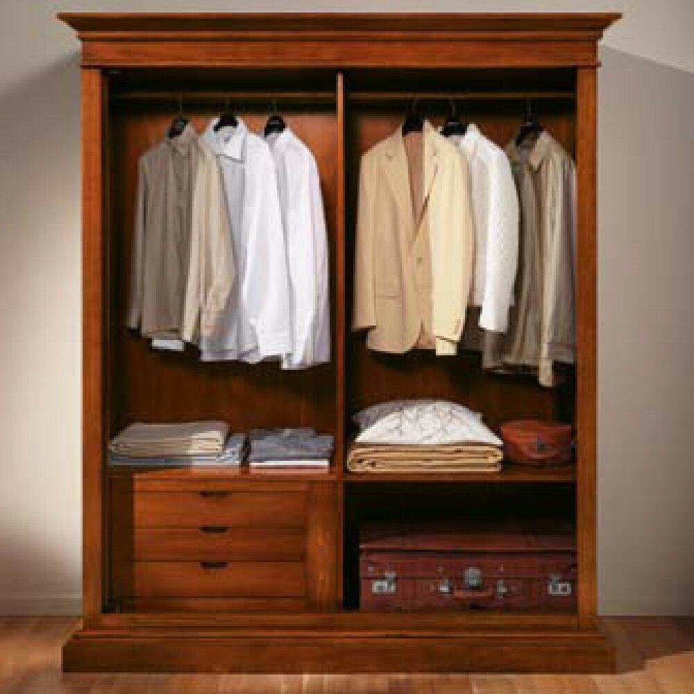 Armadio arte povera in legno 2 ante scorrevoli cappello dritto 183x67x214