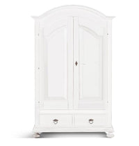 Armadio cappello tondo bianco opaco shabby 125x60x200 (1245) - Mobili 2G