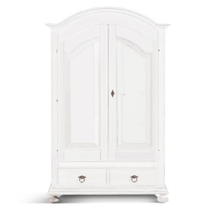 Armadio cappello tondo bianco opaco shabby 125x60x200 (1245) - Mobili 2G