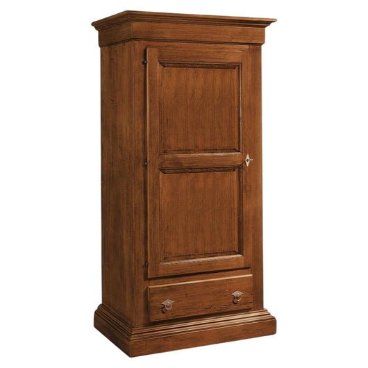 Armadio classico 1 anta in legno massello tinta noce 96x56x197 (1706) - Mobili 2G