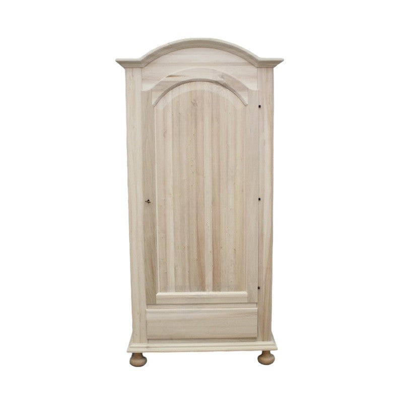 armadio classico 1 porta 1 cassetto legno grezzo 96x56x196 - Mobili 2G