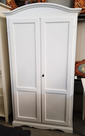 Armadio classico 2 ante in legno bianco 107x55x197 (1275) - Mobili 2G