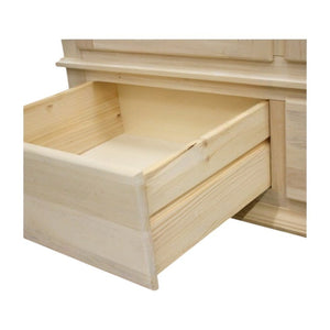 armadio classico 2 porte 2 cassetti legno grezzo 122x60x204 (1206) - Mobili 2G