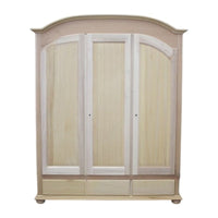 armadio classico 3 porte 3 cassetti legno grezzo 181x61x224 - Mobili 2G