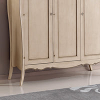 Armadio classico 3 porte in legno shabby avorio tortora 182x64x212 (1478) - Mobili 2G