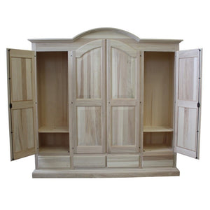 armadio classico 4 porte 4 cassetti legno grezzo 234x60x230 - Mobili 2G