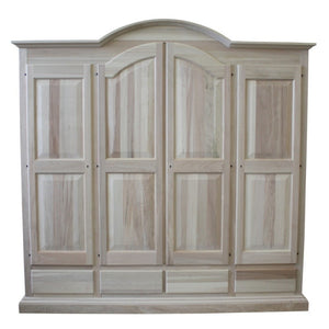  armadio classico 4 porte 4 cassetti legno grezzo 234x60x230 - Mobili 2G