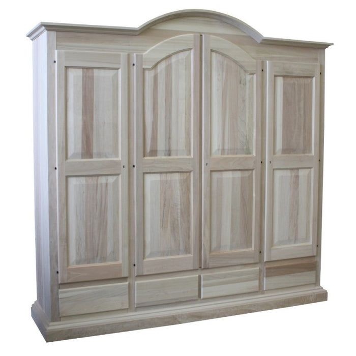  armadio classico 4 porte 4 cassetti legno grezzo 234x60x230 - Mobili 2G