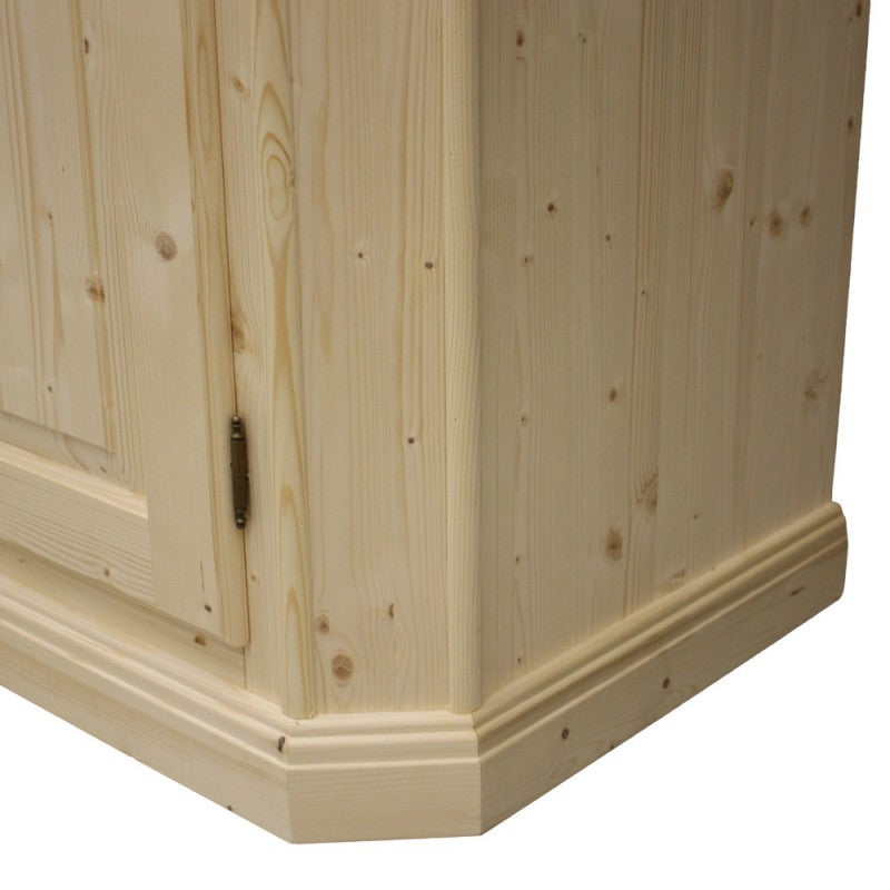  armadio classico 4 porte legno massello abete grezzo 231x63x219 - Mobili 2G