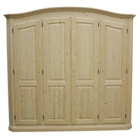  armadio classico 4 porte legno massello abete grezzo 231x63x219 - Mobili 2G