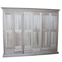  armadio classico 6 porte 6 cassetti legno grezzo  300x61x240 - Mobili 2G