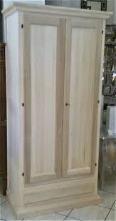 Armadio classico in legno 2 porte 1 cassetto grezzo l.90 p.45 h.180 (474) - Mobili 2G