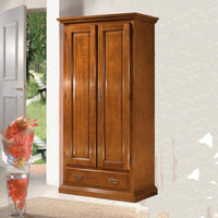Armadio classico in legno 2 porte 1 cassetto grezzo l.90 p.45 h.180 (474) - Mobili 2G
