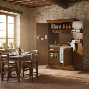 Armadio cucina arte povera in legno cucina 2 porte 135x70x210 | kit completo elettrodomestici: armadio cucina senza elettrodomestici - Mobili 2G