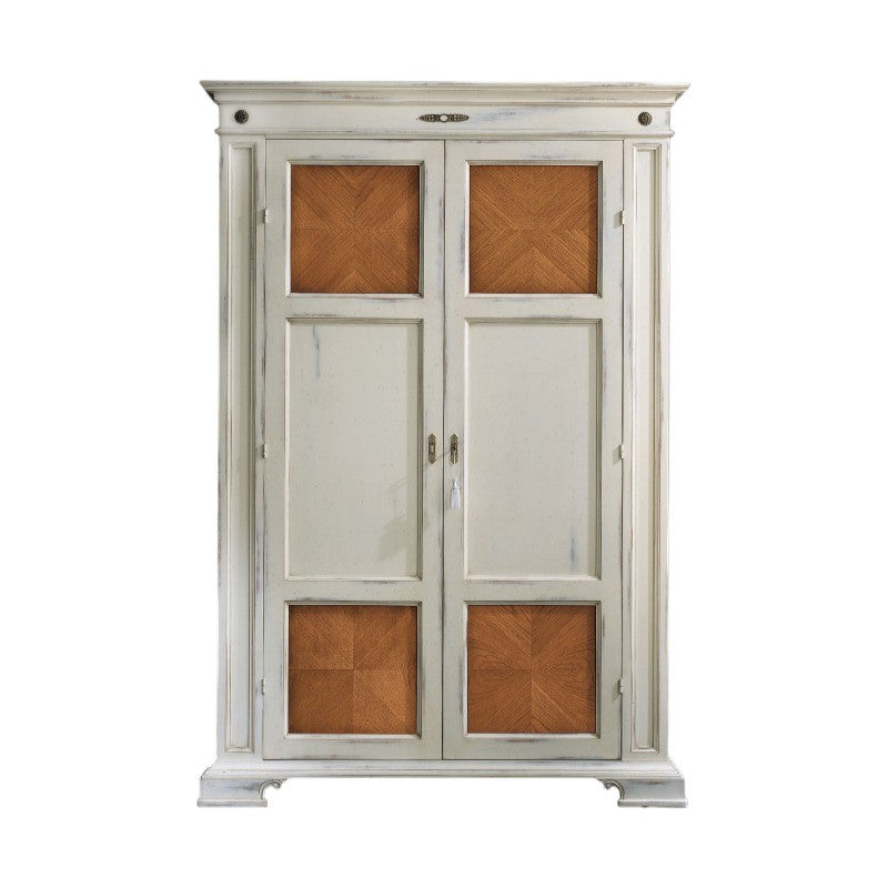 Armadio dispensa 2 porte legno bicolore shabby 143x56x210 - Mobili 2G