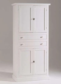 Armadio dispensa 4 porte arte povera in legno bianco 80x40x170 (1394) - Mobili 2G