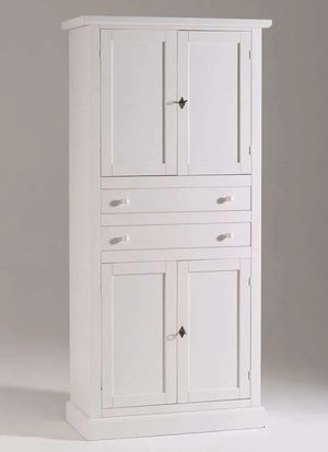 Armadio dispensa 4 porte arte povera in legno bianco 80x40x170 (1394) - Mobili 2G