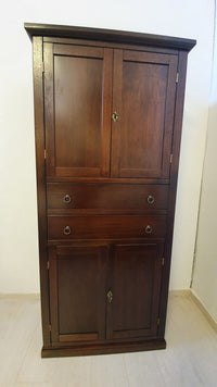 Armadio dispensa 4 porte arte povera in legno tinta noce 80x40x170 (394) - Mobili 2G