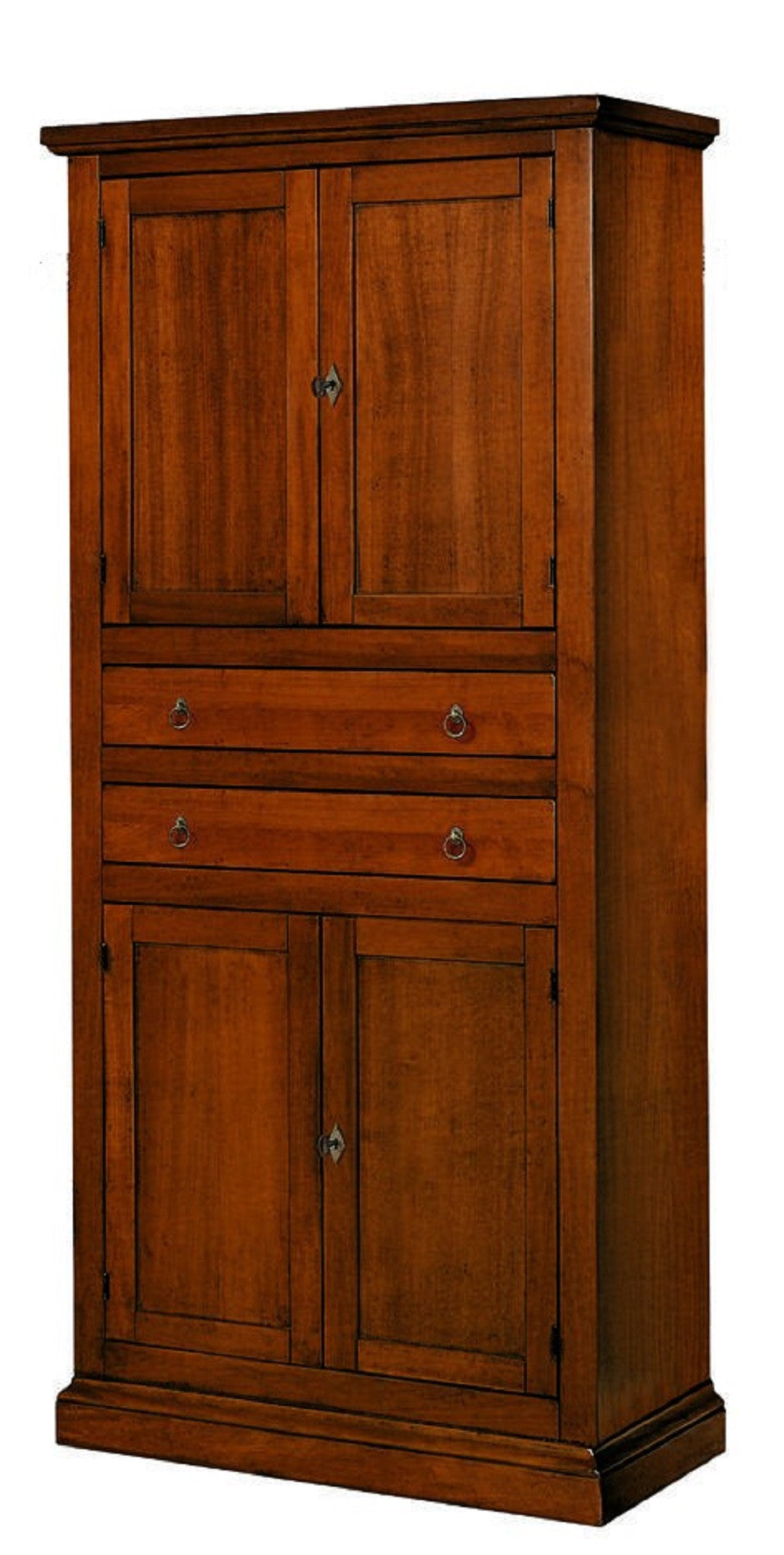 Armadio dispensa 4 porte arte povera in legno tinta noce 80x40x170 (394) - Mobili 2G