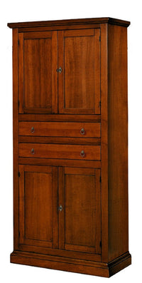 Armadio dispensa 4 porte arte povera in legno tinta noce 80x40x170 (394) - Mobili 2G