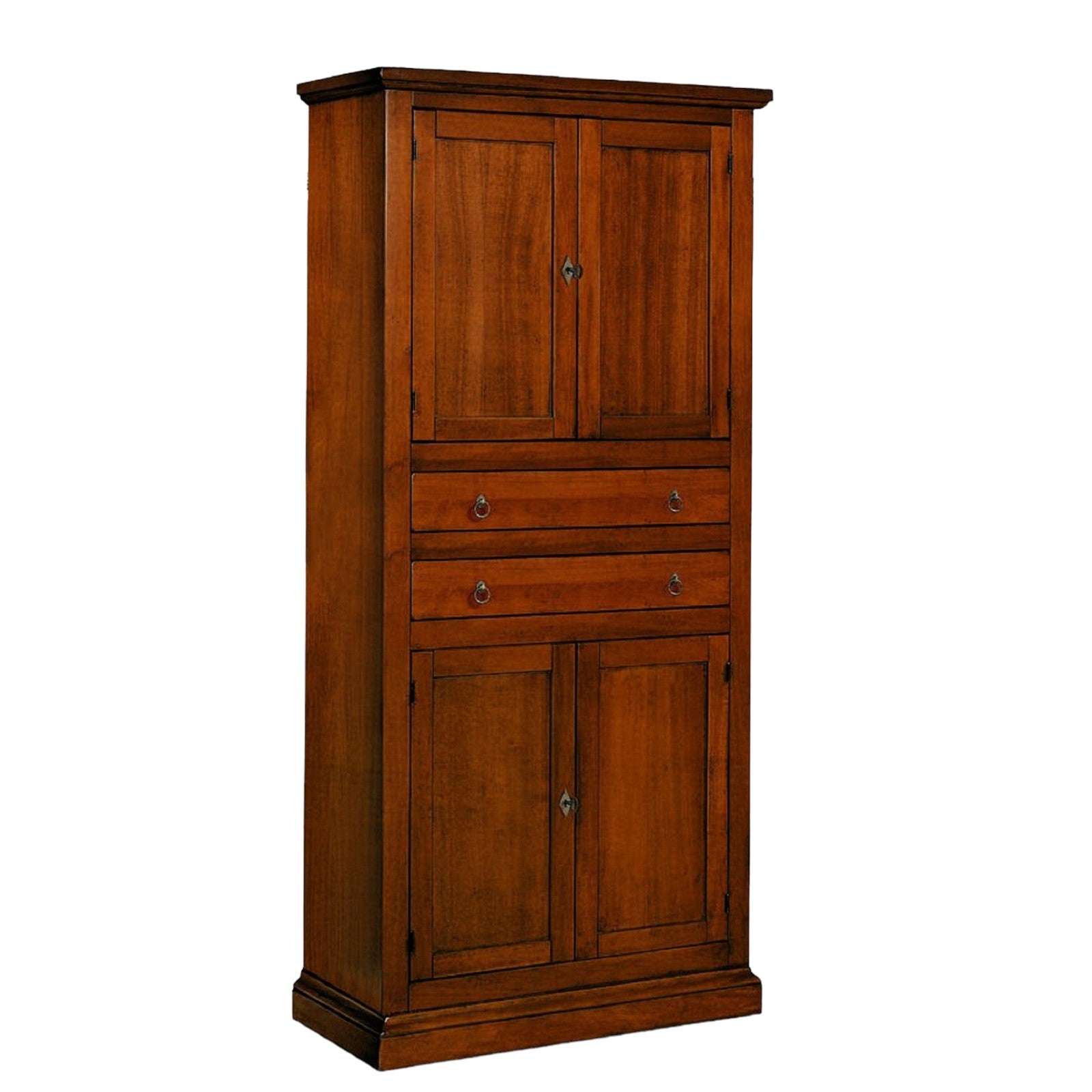 Armadio dispensa 4 porte arte povera in legno tinta noce 80x40x170 (394) - Mobili 2G