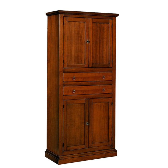 Armadio dispensa 4 porte arte povera in legno tinta noce 80x40x170 (394) - Mobili 2G