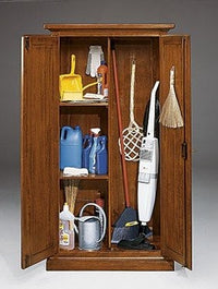 armadio dispensa porta scope 2 porte legno grezzo 86x45x161 (712) - Mobili 2G